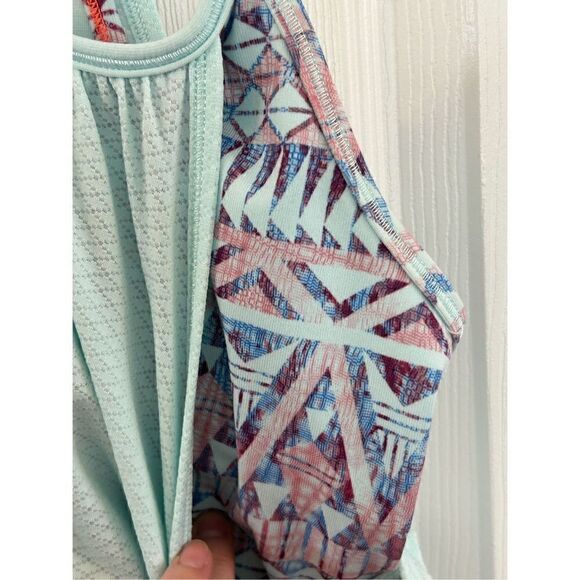 Ivivva Mint green blue Aztec Double Dutch Tank Top size 10 EUC - Picture 6 of 10